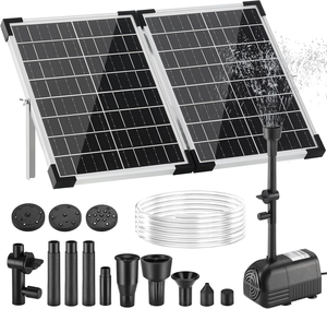 35W <b>Solar</b> <b>Powered</b> Pond Fountain Glass Panel Brushless Motor Pump 280L/H 220cm Large Garden Outdoor Water Feature <b>Kit</b> Set - Product Image 1
