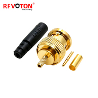 Connecteur BNC à sertir 12G-SDI pour câble RG179 plaqué or, prix d'usine en gros, fabricant