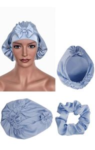 Gorro de Dormir Grande de Seda para Mujer, Gorro de Satén para Dormir, para Cabello Rizado, con Banda Ajustable, Regalo Promocional - Product Image 3