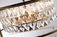 Lampe pendante ronde de luxe de plafond en cristal d'or moderne hôtel salon lustres d'intérieur à LED lumières 8 ampoules