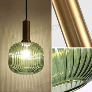 <span class=keywords><strong>Lampada</strong></span> <span class=keywords><strong>a</strong></span> <span class=keywords><strong>sospensione</strong></span> <span class=keywords><strong>a</strong></span> LED moderna in vetro con supporto in metallo dorato <span class=keywords><strong>a</strong></span> coste per illuminazione di <span class=keywords><strong>sospensione</strong></span> in vetro per sala da pranzo - Product Image 3