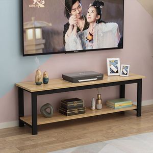 Soporte de TV de Acero y Madera con Estante de Almacenamiento, Diseño Moderno y Sencillo para Sala de Estar - Product Image 4
