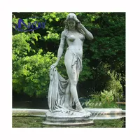 Açık hava bahçe dekorasyonu Modern taş oyma çıplak seksi kadın çıplak mermer heykelleri