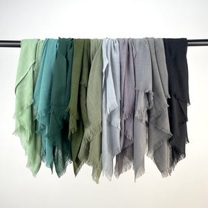 Pañuelo instantáneo para mujer, estilo islámico, de poliéster, bambú, algodón y voile de tejido liso, tipo Sheila, color <span class=keywords><strong>verde</strong></span> esmeralda liso, 60 colores - Product Image 1