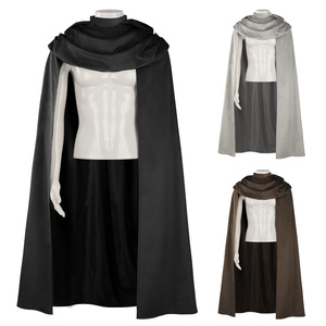 Nouvelle cape à capuche médiévale pour adulte, costume d'Halloween, cape <span class=keywords><strong>de</strong></span> cosplay rétro pour homme, chasseur, archer, cape fantaisie, châle - Product Image 1