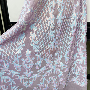 Tissu en maille tricotée extensible <span class=keywords><strong>4</strong></span> directions, motif pailleté 3mm orange vif, dégradé scintillant, pour robes de mariée et de filles, vente en gros - Product Image 6