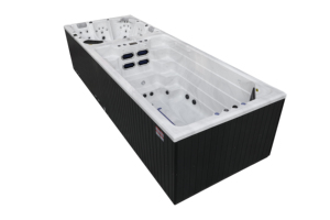 Piscina con bomba de calor con filtro limpiador de bañera de hidromasaje integrado - Product Image 5