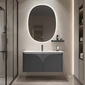 Miroir <span class=keywords><strong>de</strong></span> salle <span class=keywords><strong>de</strong></span> bain ovale à LED sans cadre, rétroéclairé, anti-buée, tactile intelligent, éclairé, résistant à l'humidité pour la maison et l'hôtel - Product Image 1