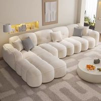 Sofá Modular Minimalista Italiano, Tapicería de Terciopelo de Lujo, Sofás de Alta Densidad y Alta Gama