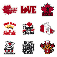 Breloques pour chaussures en forme de feuille d'érable rouge, style canadien, accessoires, décorations, épingles, breloques en PVC, drapeau canadien, bracelet pour chaussures pour sabots