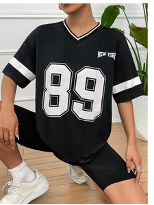 Camiseta gráfica de Nueva York 89 para mujer, camiseta Harajuku para mujer, camiseta transpirable con cuello en V, moda de verano, ropa deportiva holgada sencilla - Product Image 3