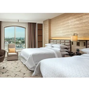 豪华项目酒店床家具卧室套装现代设计和定制当代4-5星级实木5年国际标准化组织14184