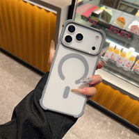 Nouvelle coque de téléphone transparente antichoc à quatre coins avec coussinets d'air magnétiques pour iPhone 11 12 13 14 15 16 17 Pro Max, coque arrière rigide transparente