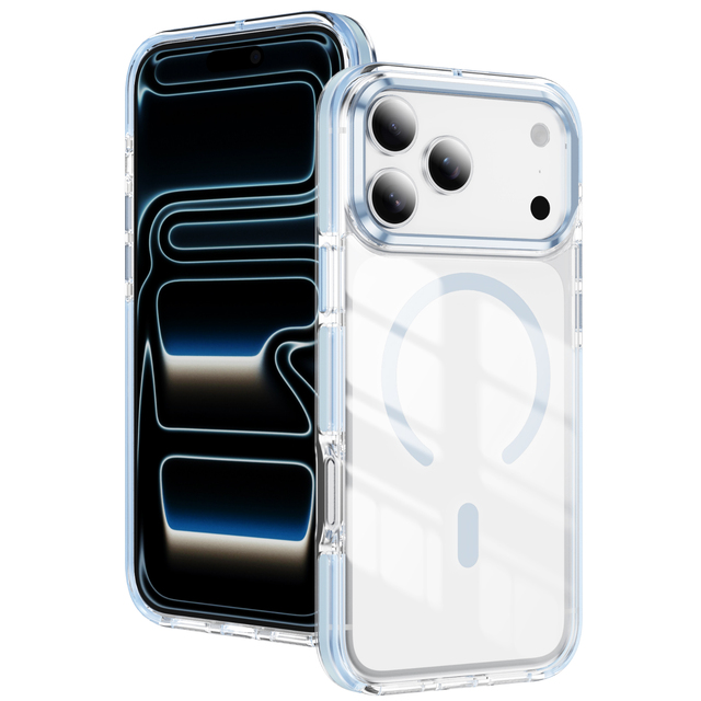 Transparent Strong Magnetic Ring Shockproof Mobile Phone Cases for Apple iPhone 14/15/16/17/pro/promax/plus Smart Phone Cover