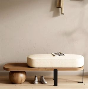 Panca Lunga Creativa in Stile Giapponese e Nordico, Sgabello Portascarpe in Legno Massello, Sgabello Basso per Ingresso e <span class=keywords><strong>Salotto</strong></span> - Product Image 3