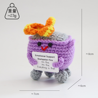 Crochets Positifs ' Dumpster Fire ' pour le Soutien Émotionnel, Artisanat de Poupées au Crochet, Décoration de Bureau et de Maison
