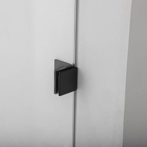 Çerçevesiz mat siyah dikdörtgen duş kabini - Product Image 4