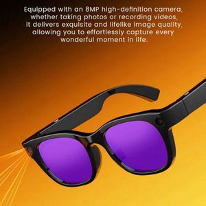 Lunettes intelligentes ERON Meta E06 AI avec caméra 8MP, enregistrement vidéo, <span class=keywords><strong>traduction</strong></span> en plus de 20 langues, enregistrement d'appels BT, lecture de musique, pour hommes et femmes - Product Image 5