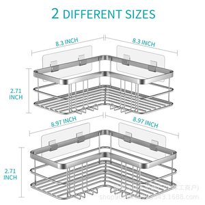 Estante de Almacenamiento Triangular para Esquina, 8-11.9 Pulgadas, Duradero, Multiusos, para Baño - Product Image 5