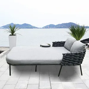 Telin-Silla de salón tejida para exteriores, sillón de salón de piscina con marco de aluminio, sofá de salón de jardín de aluminio