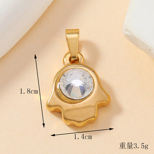 Thép Không Gỉ Quyến rũ Hình Bầu Dục Trái Tim Vàng Màu <span class=keywords><strong>Fan</strong></span> Shape Kim Loại Đá Quý Mặt Dây Chuyền Tự Làm Vòng Cổ Vòng Tay Phụ Nữ Đồ Trang Sức Quà Tặng - Product Image 6