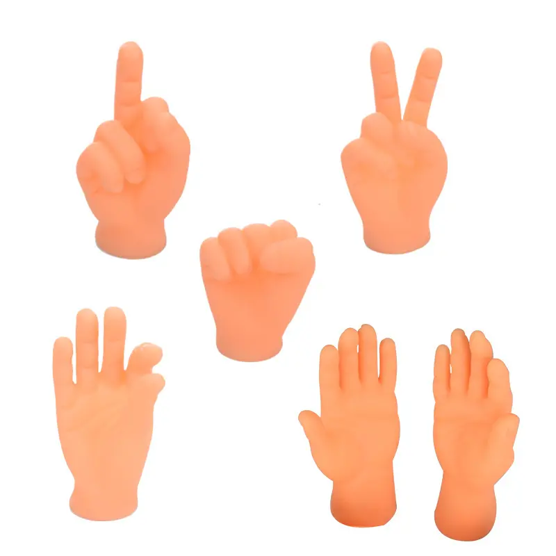 Funny Rubber Mini Cute Massage Tool Left Right Cat Teasing Finger Hands Puppets Toy Tiny Hands Children Toys