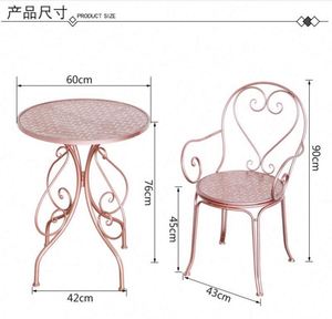Set di Tavoli da Pranzo per Esterni in <span class=keywords><strong>Ferro</strong></span> <span class=keywords><strong>Battuto</strong></span> per Patio, Giardino e Cortile - Product Image 6