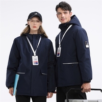Jaket Kerja Pike Berkerudung Anti Air dengan Logo Custom, Elastis Tinggi, Berlapis Sub-spun, Bernapas, Hangat, untuk Hiking di Luar Ruangan