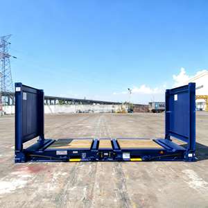 Conteneur à plateau plat de 20 pieds (40 pieds) avec poteau d'angle fixe à vendre, équipement de transport certifié ISO - Product Image 6