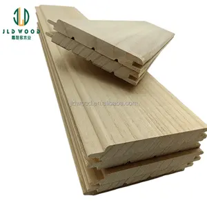 Jual papan kayu solid tepi tertempel panel kayu paulownia papan kayu gabungan T & G panel