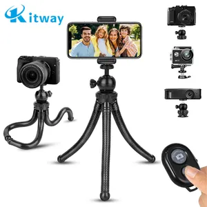 Tripod Mini Saku Mini Silikon Fleksibel, Dudukan Tongkat Selfie, Kamera Aksi Dudukan Tripod Ponsel dengan Remote