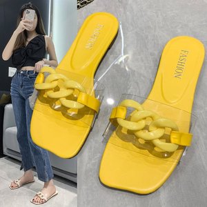 Yongge <span class=keywords><strong>2022</strong></span>, nuevo estilo para mujer, zapatillas de ballet, sandalias de verano sin cordones con fondo plano, ropa de abrigo transparente - Product Image 6