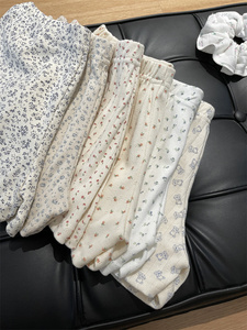 Ropa de Mujer Brandy BM Verano Niñas Algodón Puro Estampado <span class=keywords><strong>Pantalones</strong></span> <span class=keywords><strong>Cortos</strong></span> de Cintura Elástica Oso Floral <span class=keywords><strong>Pantalones</strong></span> de Casa Moda Femenina Pijama - Product Image 4