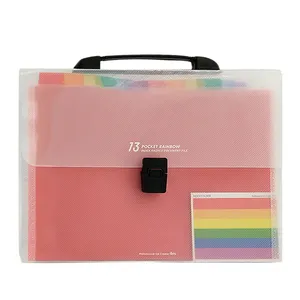 13 Kantong A4 File Organizer Berdiri Dompet Tas Rainbow Organ Tas Folder File Dokumen Pemegang Filing Clerk