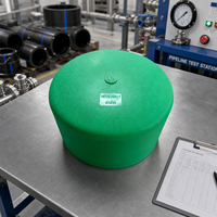 Bouchon d'extrémité PE100 SDR11 SDR17 DN250 en PEHD vert pour soudure bout à bout, couvercle de tuyau en polyéthylène pour terminaison de pipeline d'eau