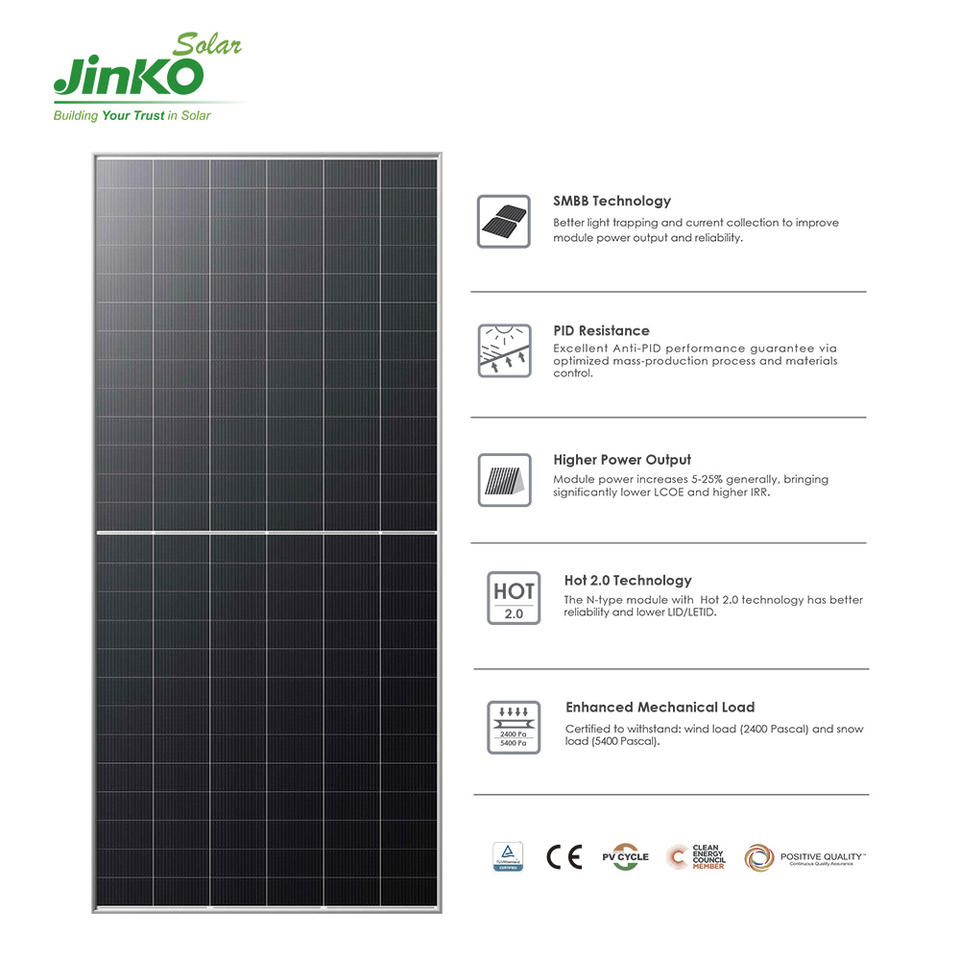 Jinko N Type Dual Glass 630W 635W N Type Bifacial Solar Panel Jinko ...