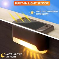 Lampu Dinding LED Tenaga Surya Modern Tahan Air IP55 dengan Cahaya Putih Hangat/RGB 3000LM Dapat Diredupkan untuk Penggunaan di Taman, Tangga/Jalanan