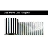 Rouleau d'étiquettes thermiques directes rouleaux continus étanches imprimante Brother arc-en-ciel/holographique/rayures noires et blanches transparentes