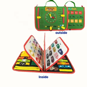 Nieuwe Ontwerp Onderwijs Middelen Basic Vaardigheden Leren Vilt Drukke Board Montessori Speelgoed Voor Peuters
