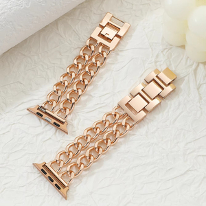 Correa de Reloj Metálica Personalizada de 20mm 22mm para Mujer, Estilo Vaquero de Lujo Ligero, Cadena de Acero Inoxidable, Popular para <span class=keywords><strong>Apple</strong></span> <span class=keywords><strong>Watch</strong></span> Series 9 5 <span class=keywords><strong>SE</strong></span> - Product Image 5