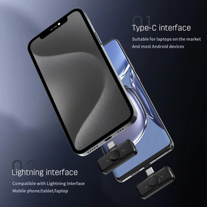 Toptan 2Mic 3-in-1 tip-c kablosuz yaka mikrofonu taşınabilir cep telefonu için Vlog Video kayıt röportaj mikrofonlar - Product Image 5