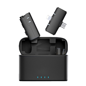 SX80 2 en 1 Plug Play Lapel Lavalier Mic Micrófono inalámbrico para cámara móvil para grabación de video, entrevista, <span class=keywords><strong>Vlogging</strong></span>,Youtubers - Product Image 1