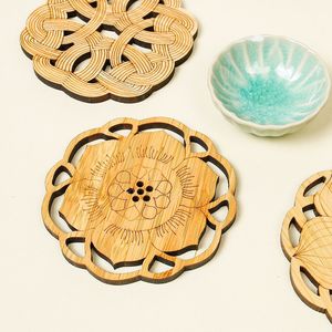 Posavasos de bambú, tapetes resistentes al calor y antiescaldantes, tapetes de té creativamente diseñados con inspiración Zen, portavasos. - Product Image 1