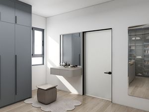 Armoire en contreplaqué moderne avec finition laquée, couleur et taille personnalisées, placard portable pour chambre à coucher, hôtel, salle de sport, villa - Product Image 5