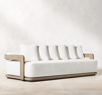 Ensemble de canapés de jardin en teck massif, design moderne et résistant aux intempéries, plusieurs modèles disponibles en usine