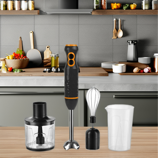 Wholesale Multifunctional Electric Hand Blender Mini Immersion Blender Set Push Button Controls Household Hotels Plastic