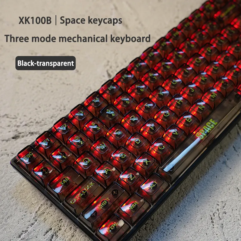 XK100B oyun klavyeler 100 tuşları tam boy mekanik klavye kablolu 26 RGB arkadan aydınlatmalı anahtarı ile oyun klavyeler için Windows