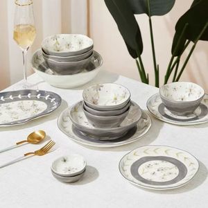 2025 thực tế màu xám mandorla gốm tấm hình bầu dục 12 inch đường kính nhà máy trực tiếp sứ Bộ đồ ăn cho bít tết cá - Product Image 2