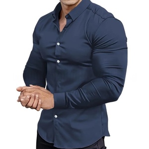 Camisa de Negocios para Hombre, Corte Ajustado, Manga Larga, Sin Plancha, Antiarrugas, Formal, Ropa de Trabajo, Casual, Verano - Product Image 4