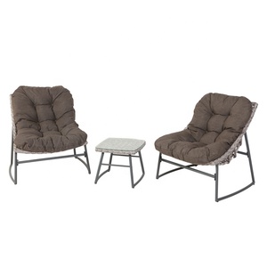 Juego de Muebles de Jardín de Mimbre Metálico con Hojas Mágicas Hechas a Mano, 3 Piezas - Product Image 2